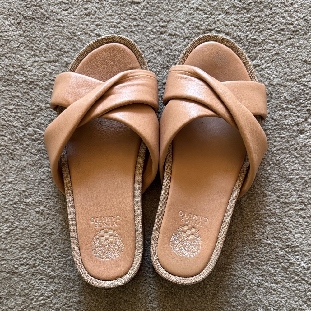 Vince Camuto Beige Women's Crisscross Sandals
